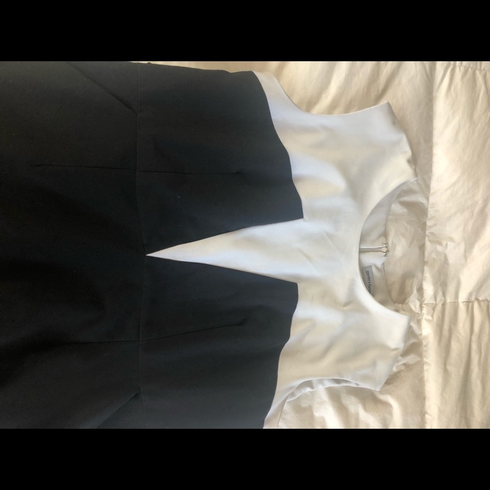 Black and white color block shift dress. Size 2x